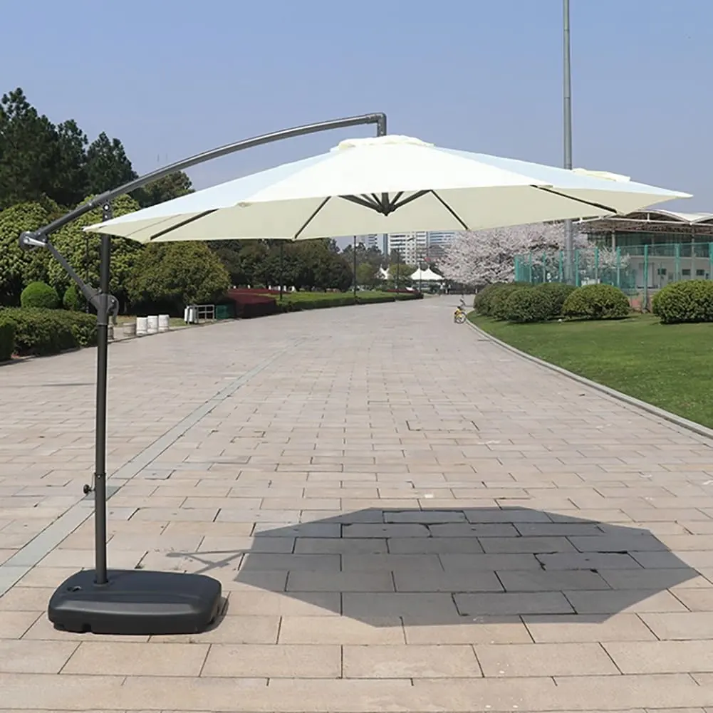 שמשיית צד בננה איכותית קוטר 3 מטר לגינה ולמרפסת בצבע לבן דגם אתונה - Image 3