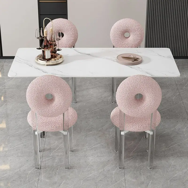 כסא בוקלה בעיצוב ייחודי בצבע ורוד דגם לורן - Image 5